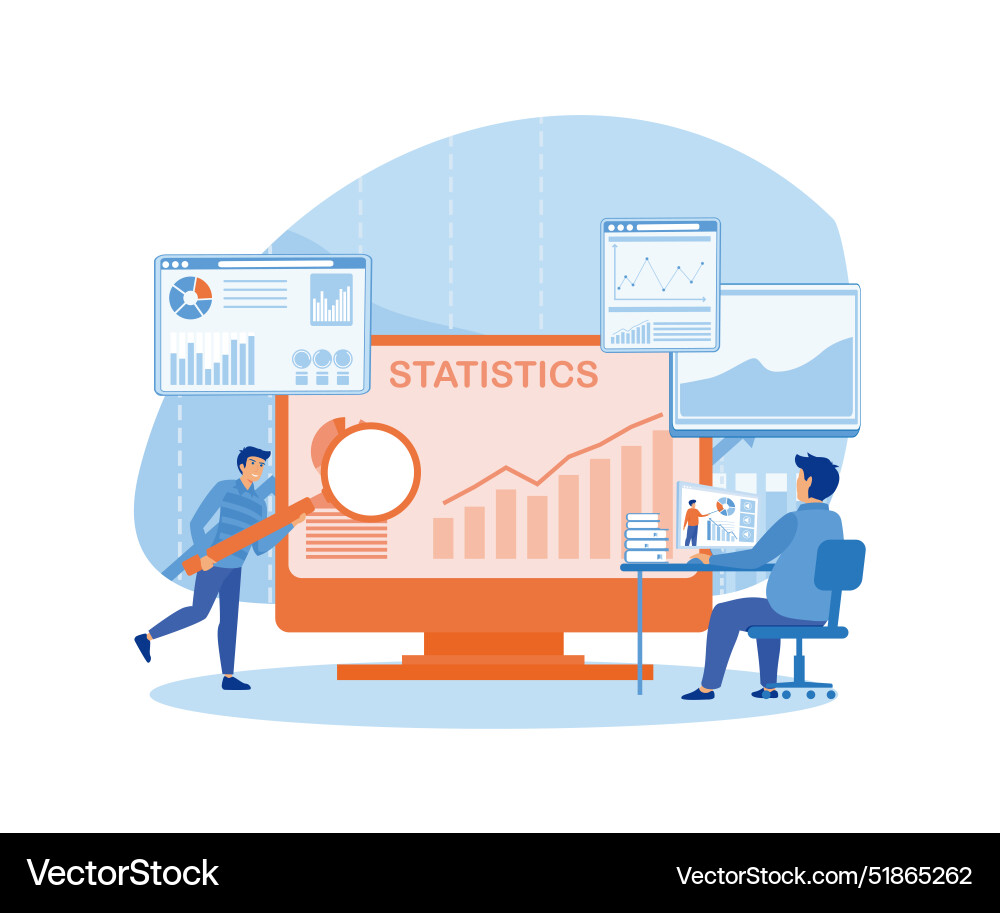Statistical and data analysis for business Statistical and data analysis for business vector image