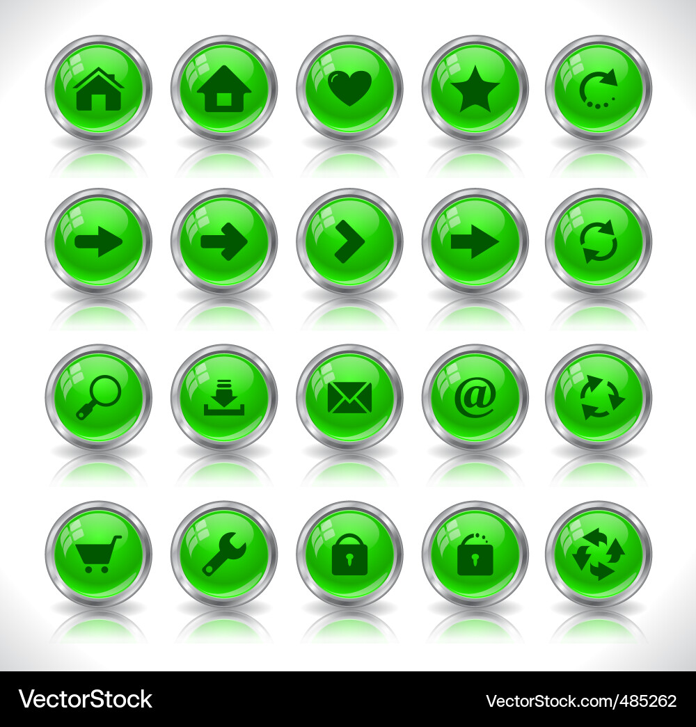 Website Icon Set - Buttons & Symbols vector image