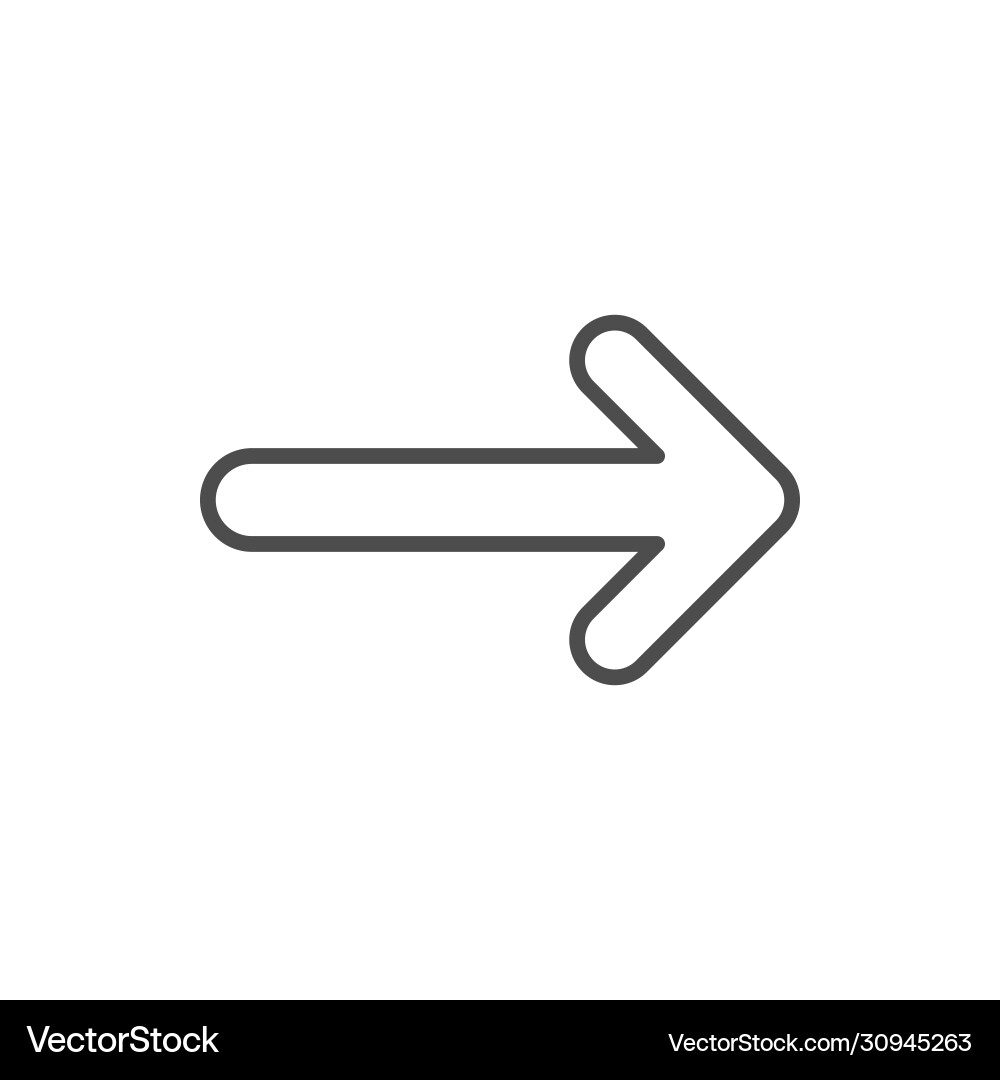 Arrow line icon and pointer sign vector image