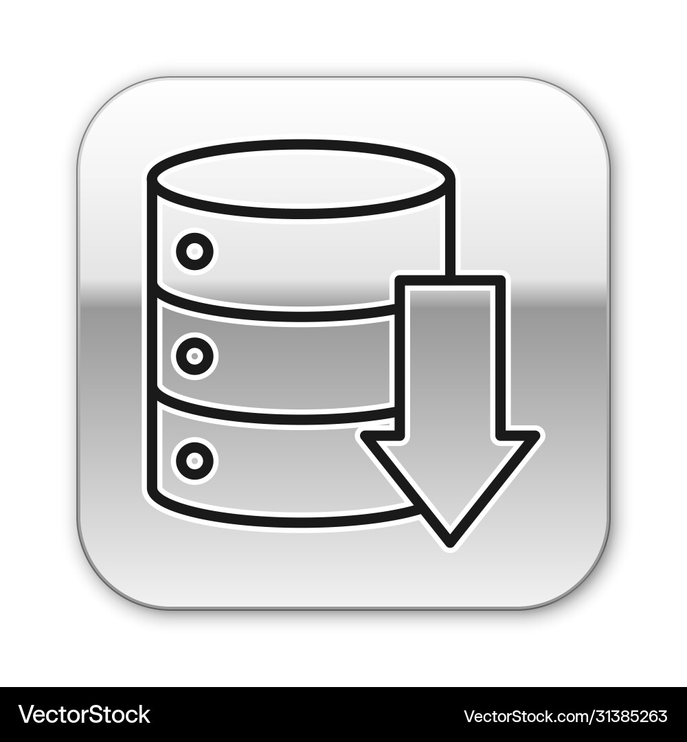 Black line server data web hosting icon isolated Vector Image