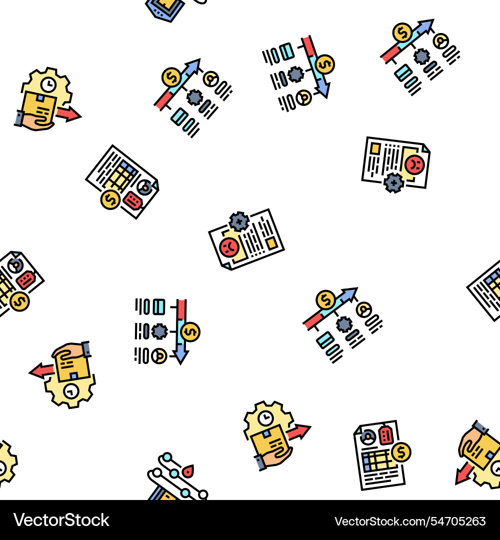 Business process automation seamless pattern Business process automation seamless pattern Vector Image