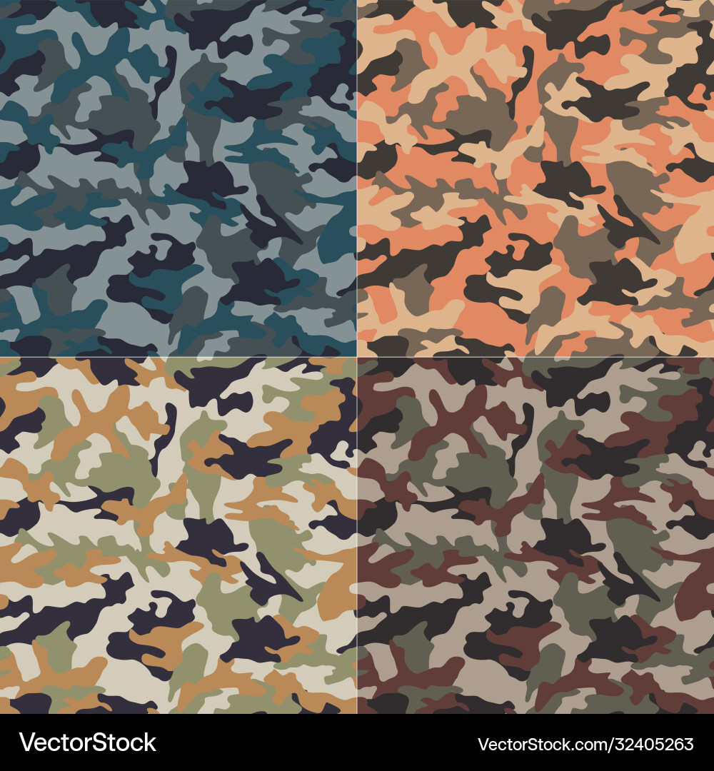 Camouflage Pattern Seamless Vector Image
