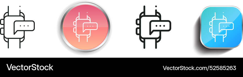 Chat-Symbol dünn lineare regelmäßige und Schaltfläche Stil Chat-Symbol dünn lineare regelmäßige und Schaltfläche Stil vektorbild