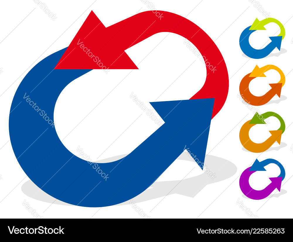 Circular arrows for change reset swap turn Circular arrows for change reset swap turn Vector Image