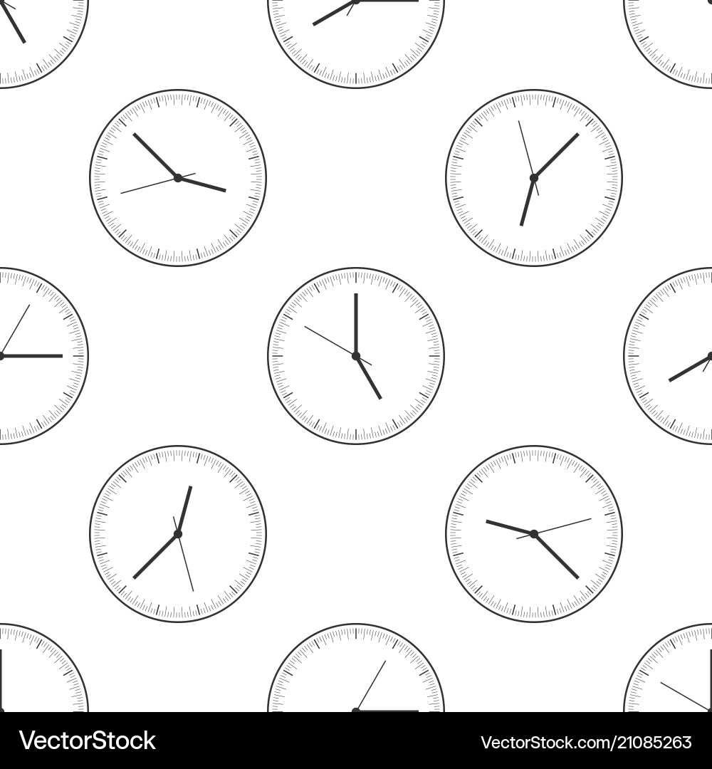 Clock icon seamless pattern time Vector Image
