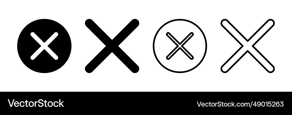 Close icon delete remove cancel exit symbol Close icon delete remove cancel exit symbol vector image