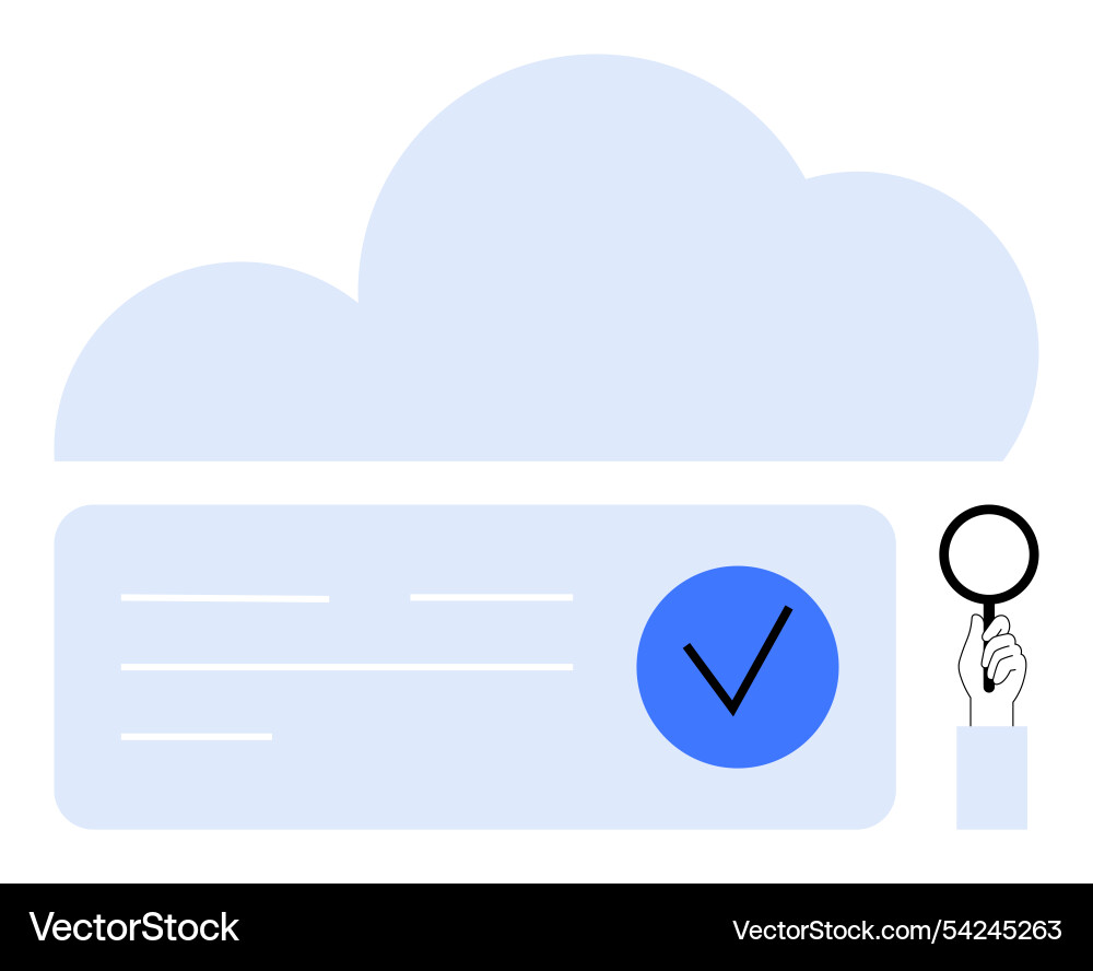 Cloud storage with verification checkmark Cloud storage with verification checkmark vector image