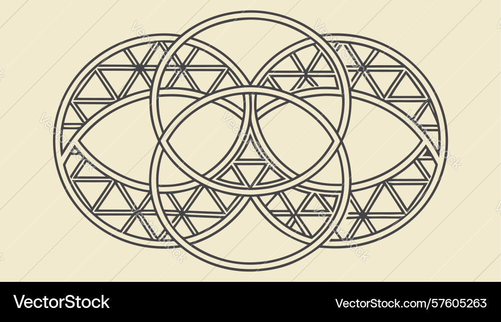 Elegant interlocking circles geometric pattern vector image