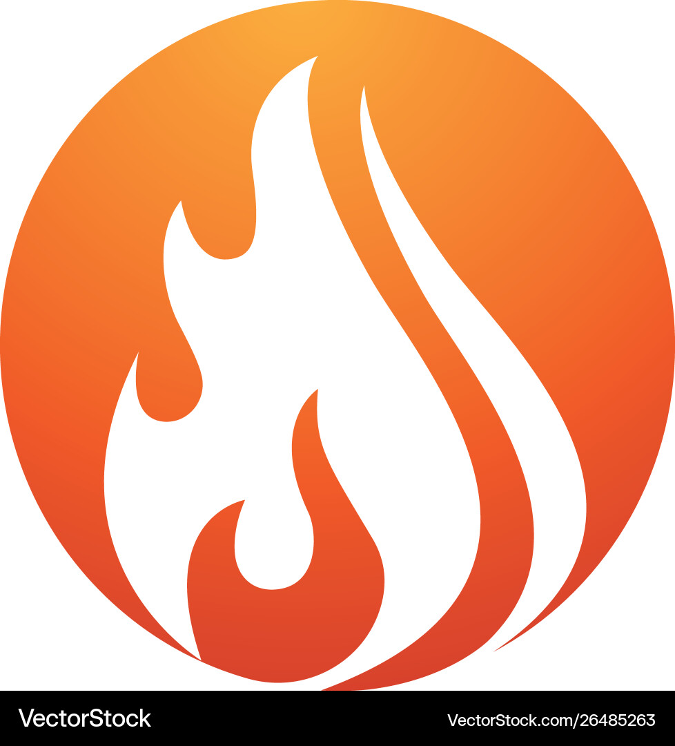 Flame Icon - Fire Element Vector Image