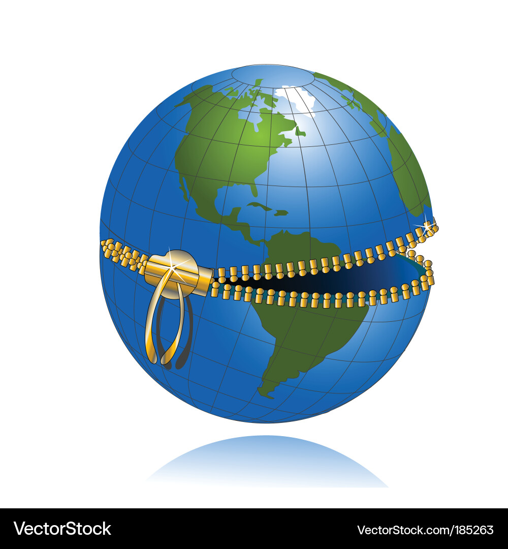 Globe on lock Vector Image