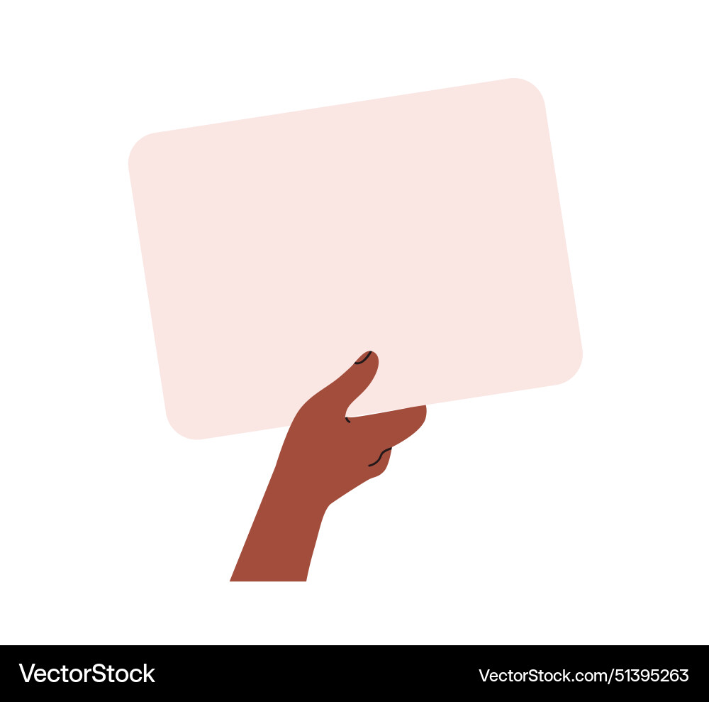 Hand holding blank paper arm presenting clean Hand holding blank paper arm presenting clean vector image