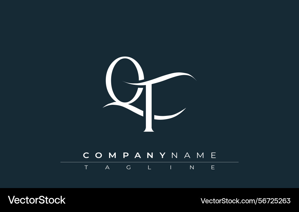Initial qt logo design Vector Image