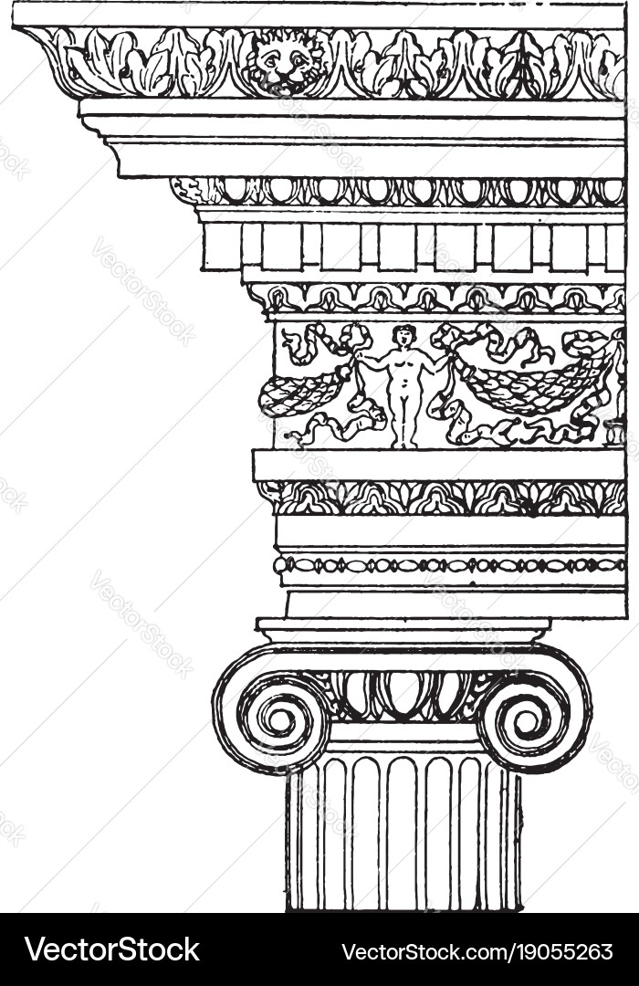 Ionic order classical orders vector image