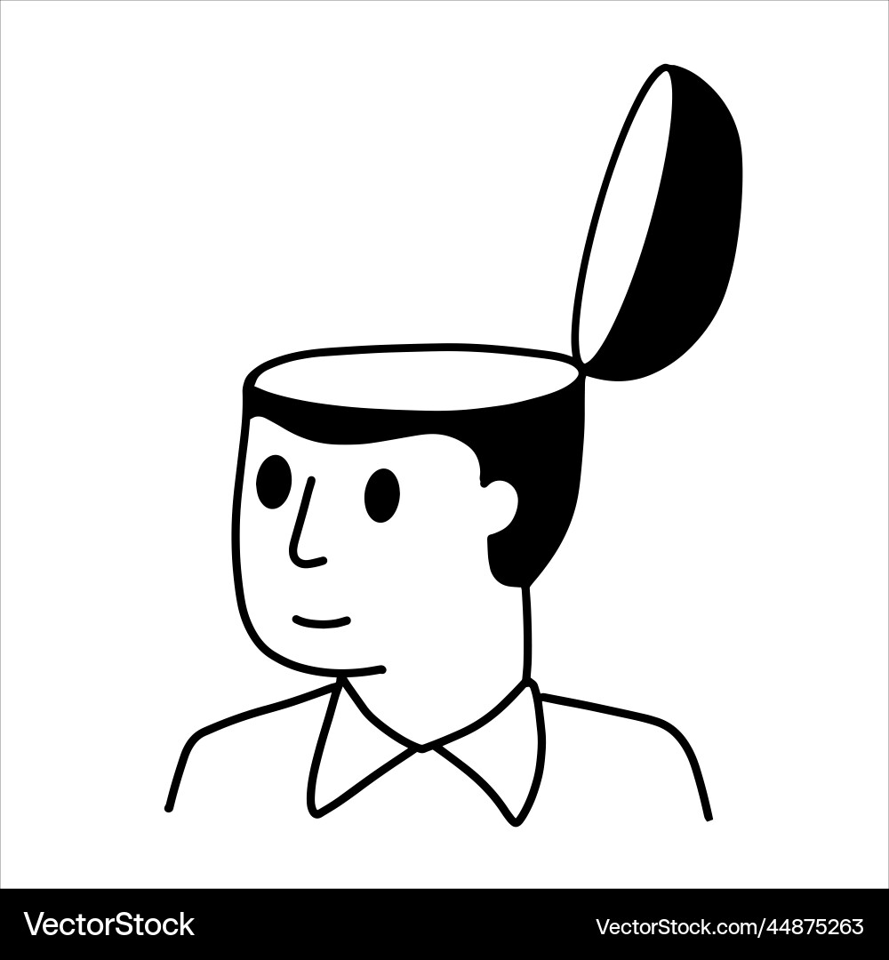 Man with open mind empty head Man with open mind empty head Vector Image
