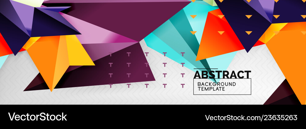 Mosaic triangular 3d shapes composition geometric Vector Image