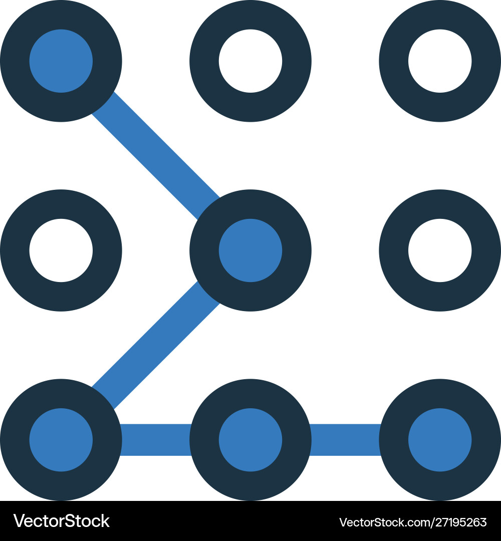 Pattern lock password mobile security icon Vector Image