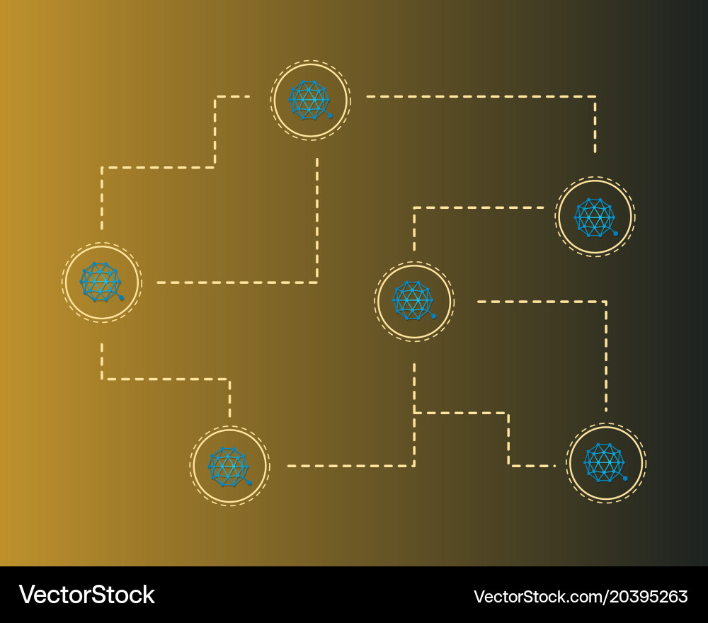 Qtum blockchain cryptocurrency networking vector image