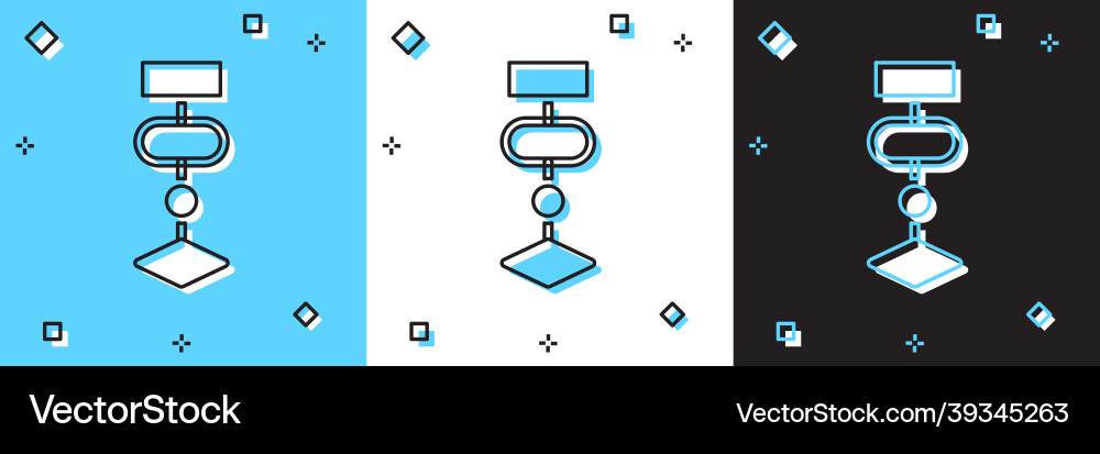 Set algorithm icon isolated on blue and white Set algorithm icon isolated on blue and white vector image