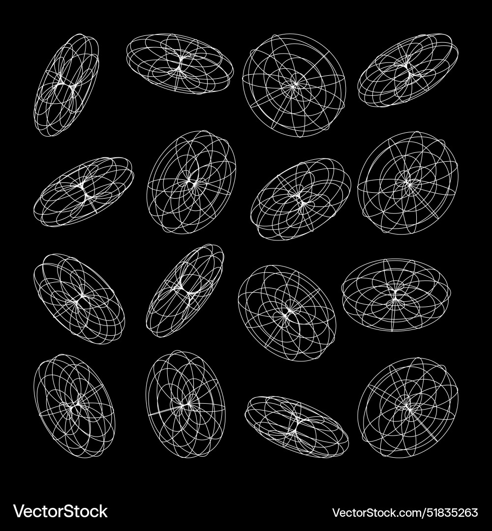 Wireframe lined shapes perspective mesh 3d grid Wireframe lined shapes perspective mesh 3d grid vector image