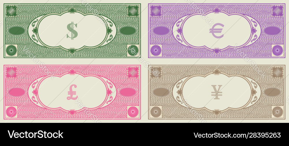 World Currency Patterns and Textures Vector Image