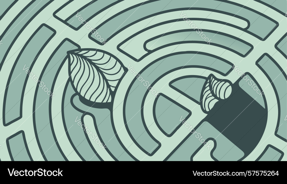 Abstract shell in a geometric labyrinth maze Vector Image