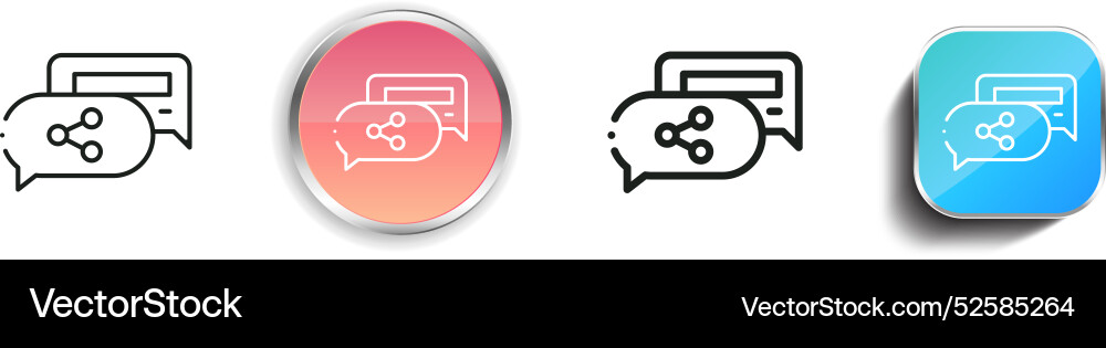 Chat icon thin linear regular and button style Chat icon thin linear regular and button style Vector Image