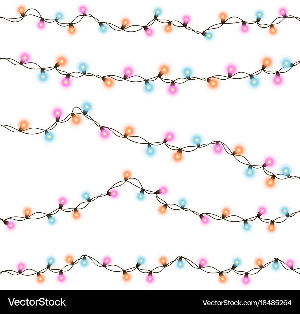 Christmas tree string garland in circle shape Vector Image