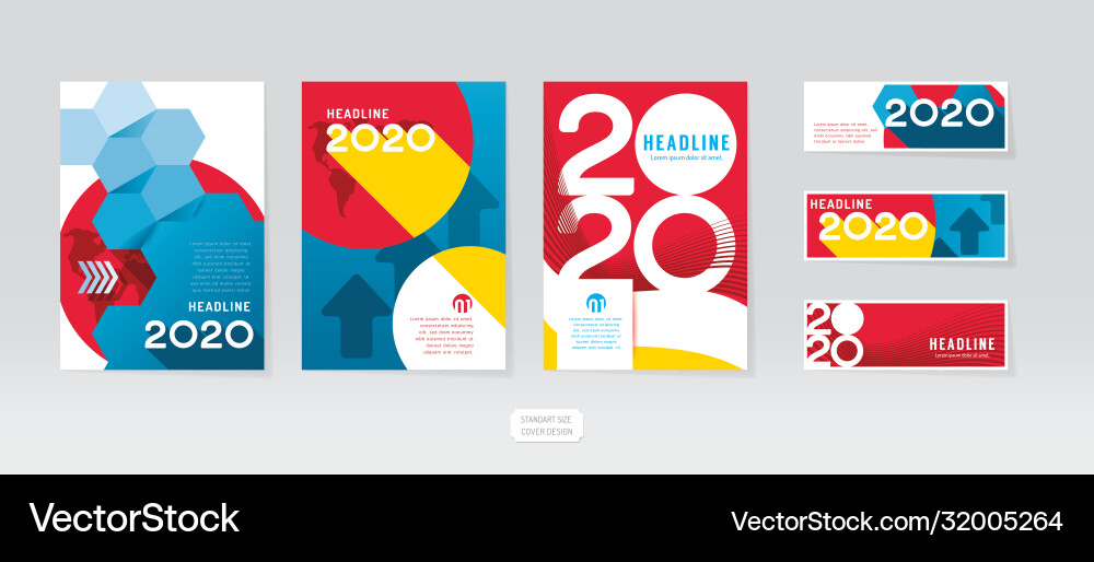 Cover design template layout set vector image