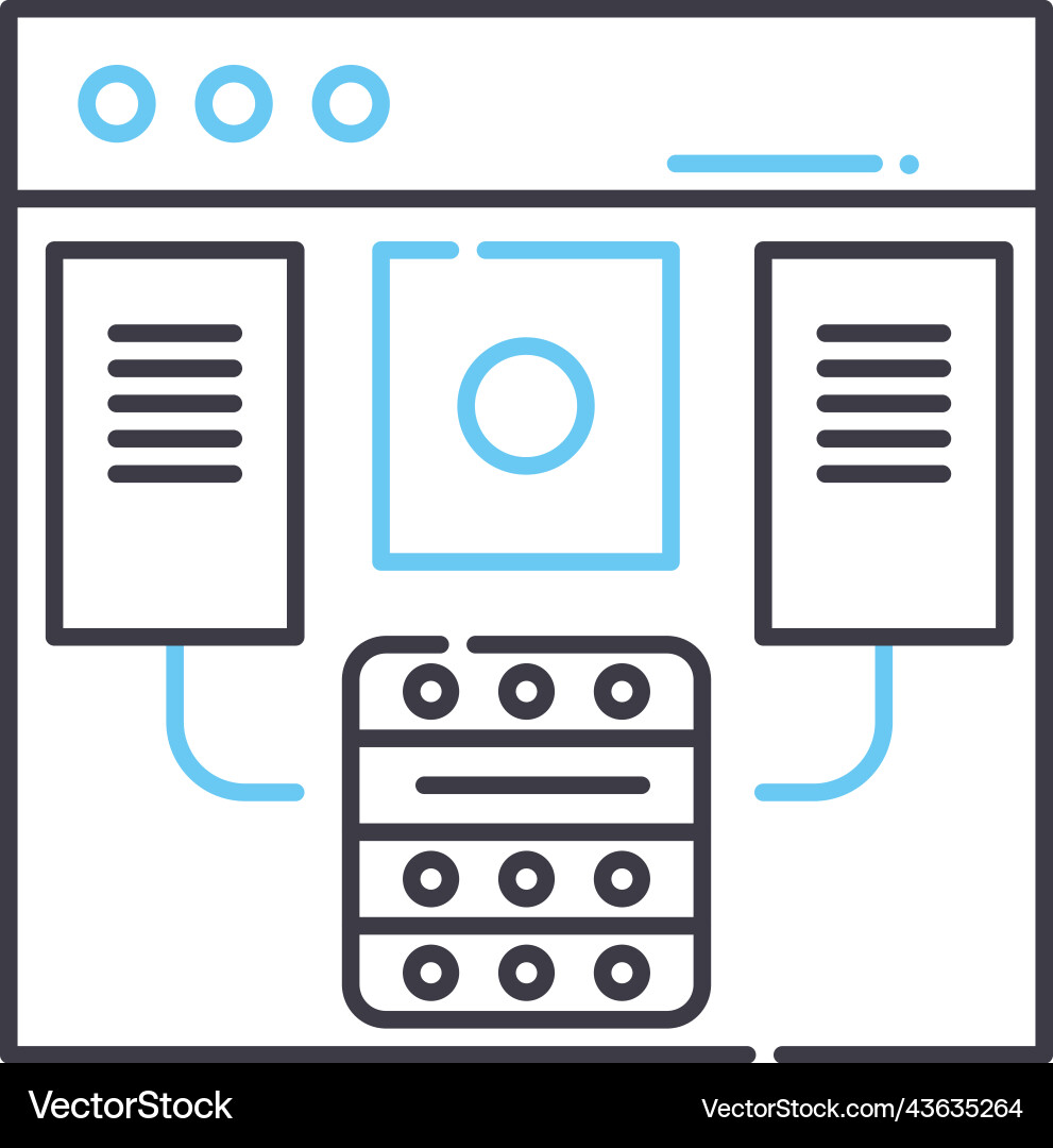 Database design line icon outline symbol Vector Image