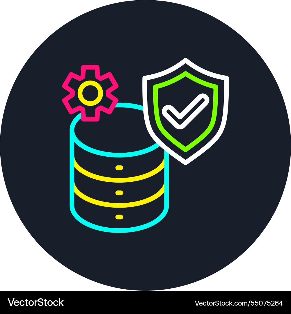 Database line multi color icon Vector Image