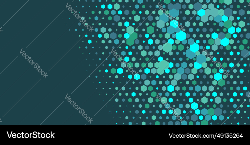 Geometric multi size hexagon with color Vector Image