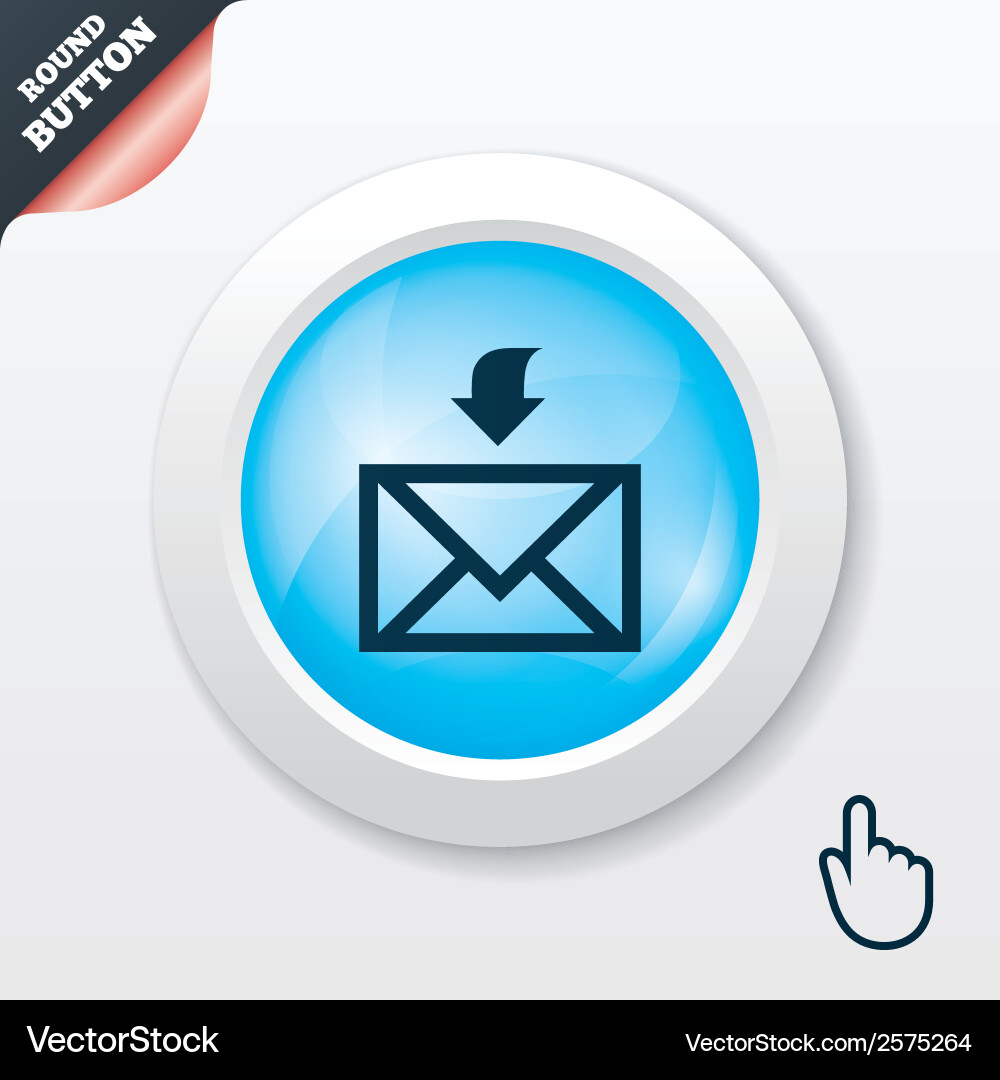 Mail receive icon envelope symbol get message Vector Image