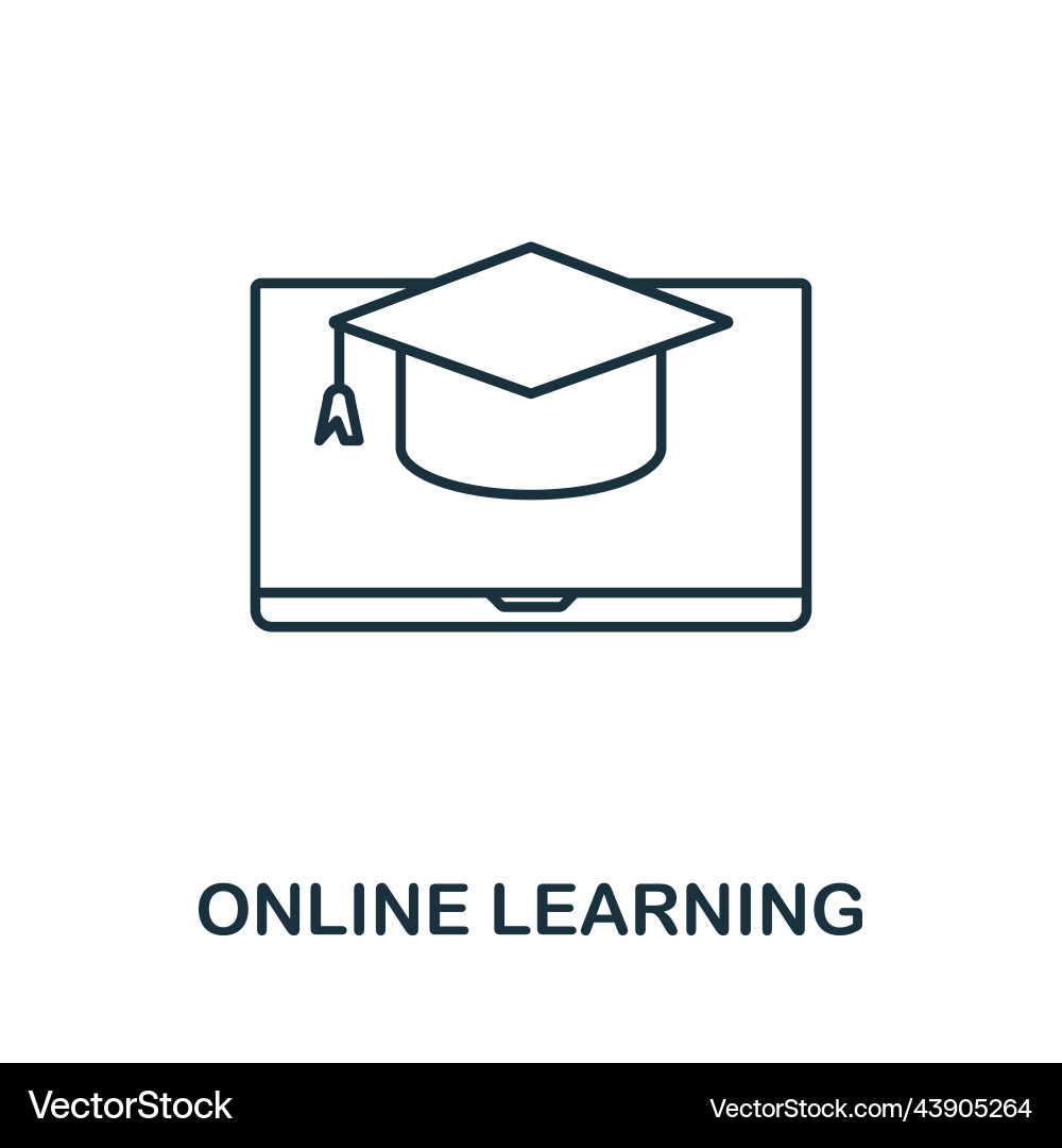 Online learning icon simple element from new Online learning icon simple element from new Vector Image