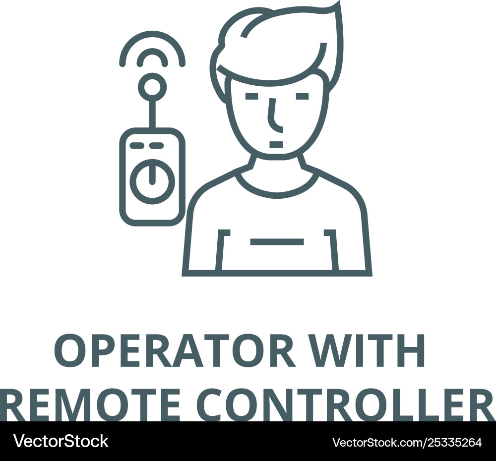 Operator with remote controller line icon Vector Image
