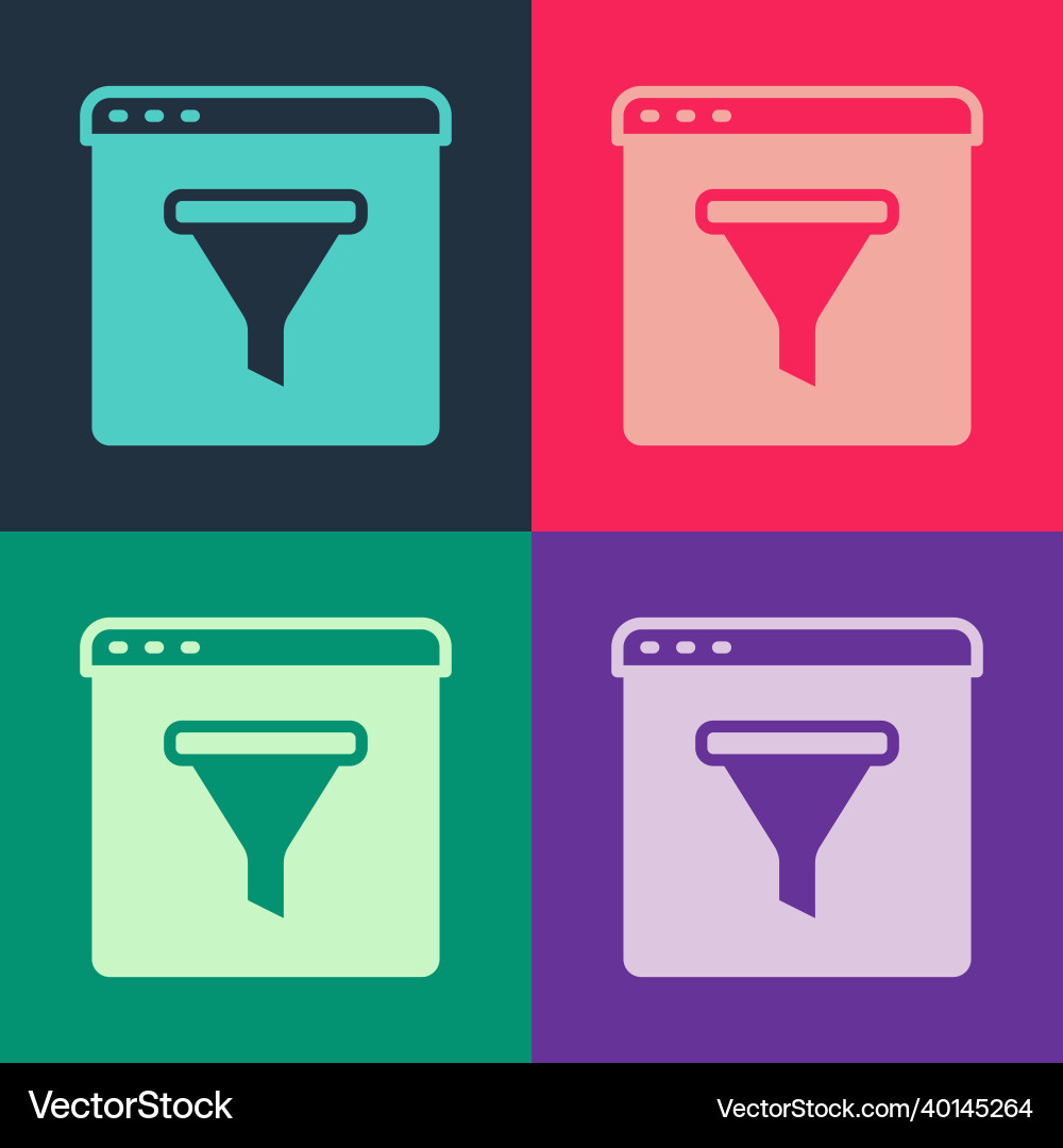 Pop art browser window icon isolated on color Pop art browser window icon isolated on color vector image