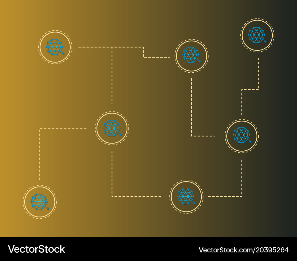 Qtum blockchain cryptocurrency networking Vector Image