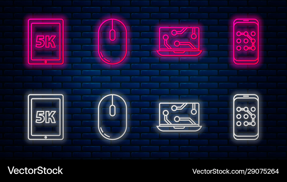 Set line computer mouse laptop tablet with text Set line computer mouse laptop tablet with text vector image