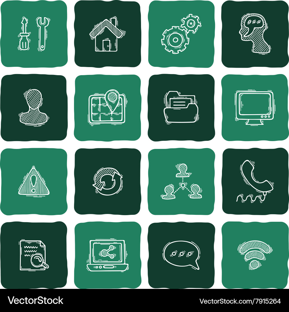 Set of doodle web computer and drawing icons Vector Image