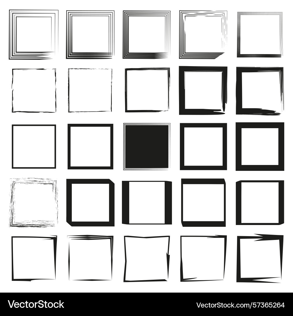 Square block pattern empty filled shapes vector image