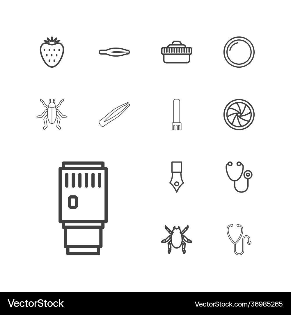 13 macro icons 13 macro icons vector image
