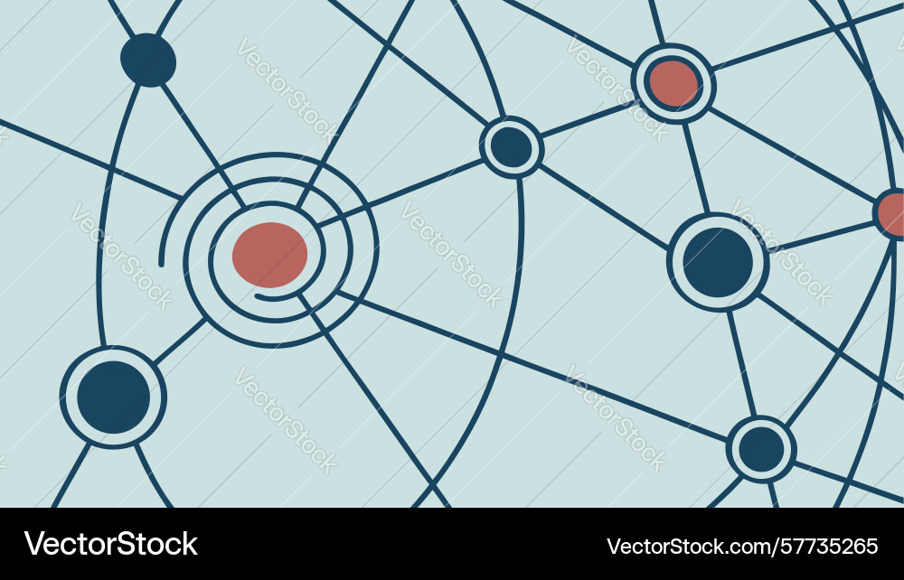 Abstract network with nodes symbolizing Vector Image