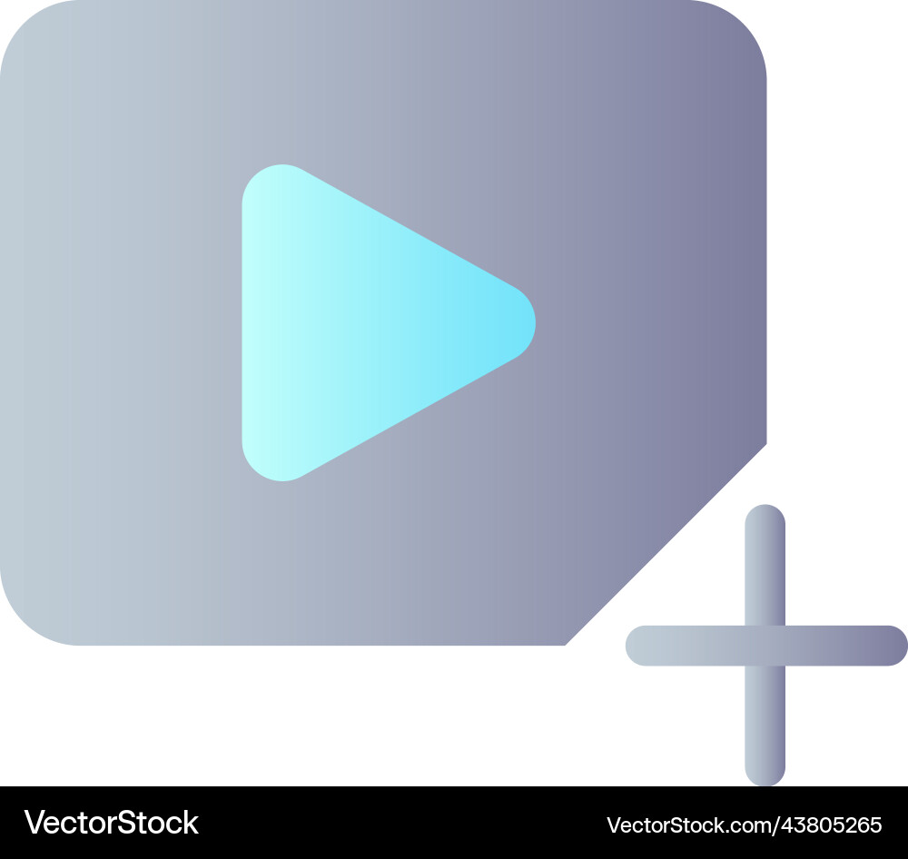 Add video file flat gradient color ui icon Add video file flat gradient color ui icon Vector Image