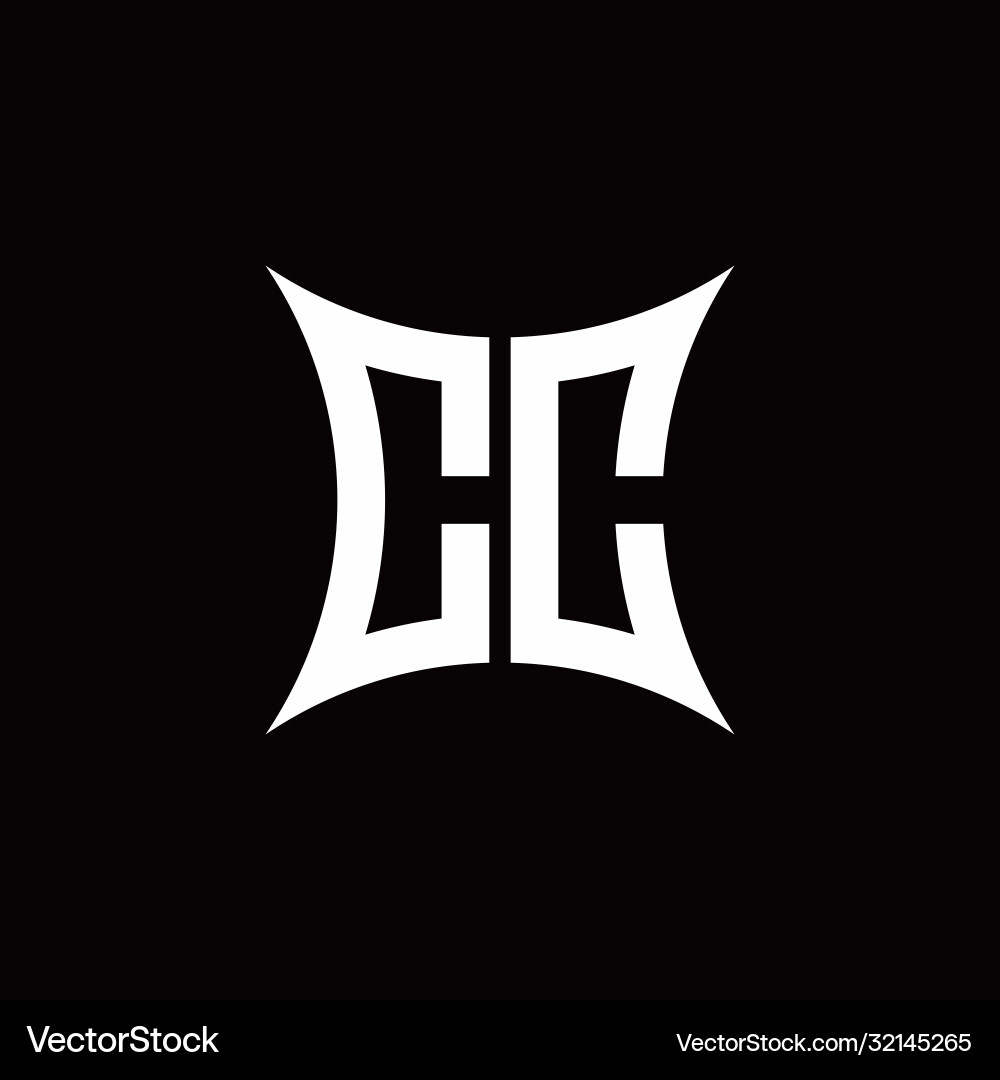 Cc monogram logo with sharped shape design Vector Image