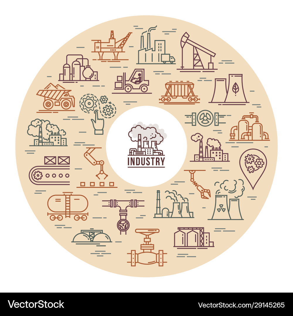 Circular concept which consists linear vector image