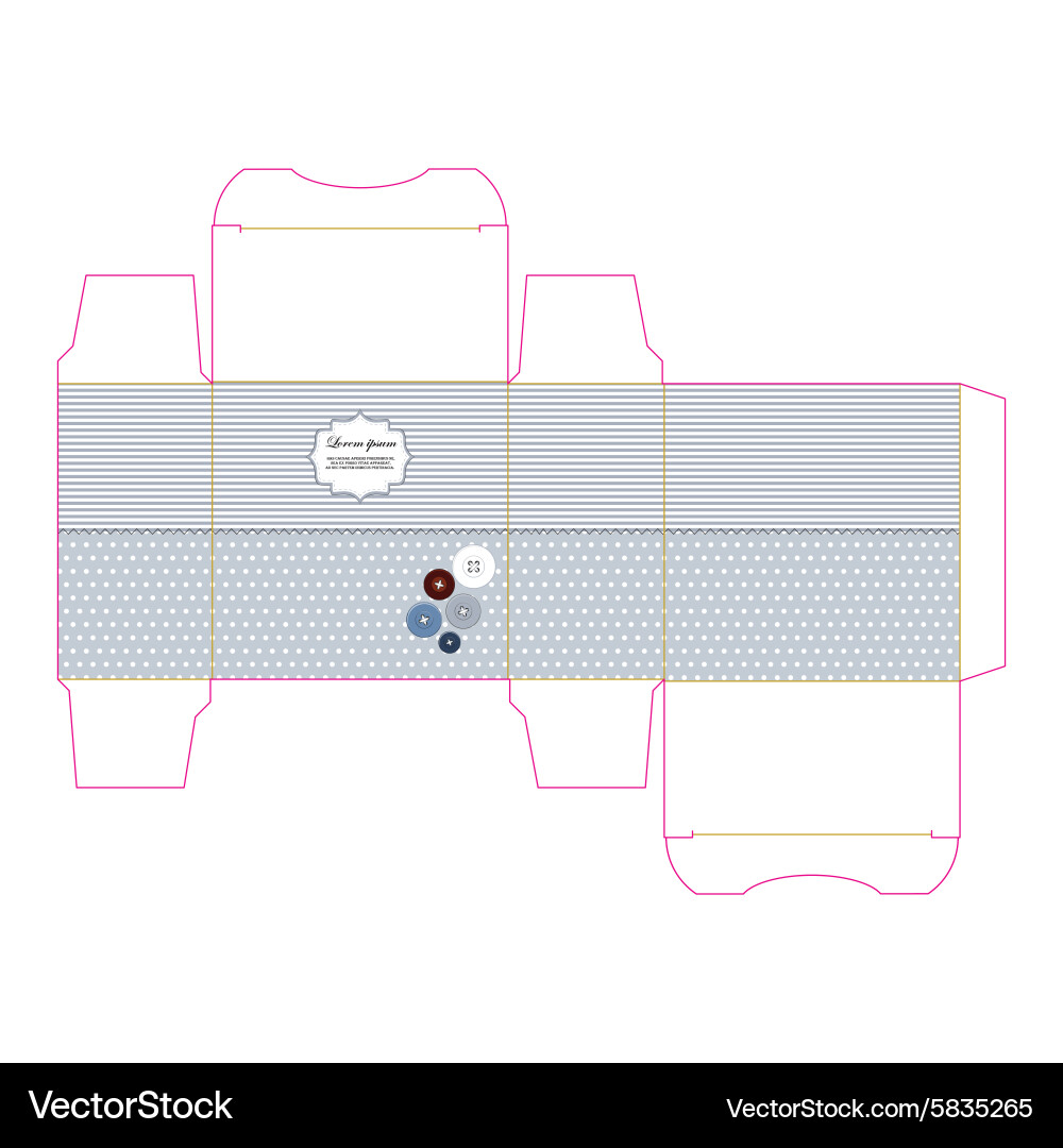 Decorative stylized gift box template Royalty Free Vector