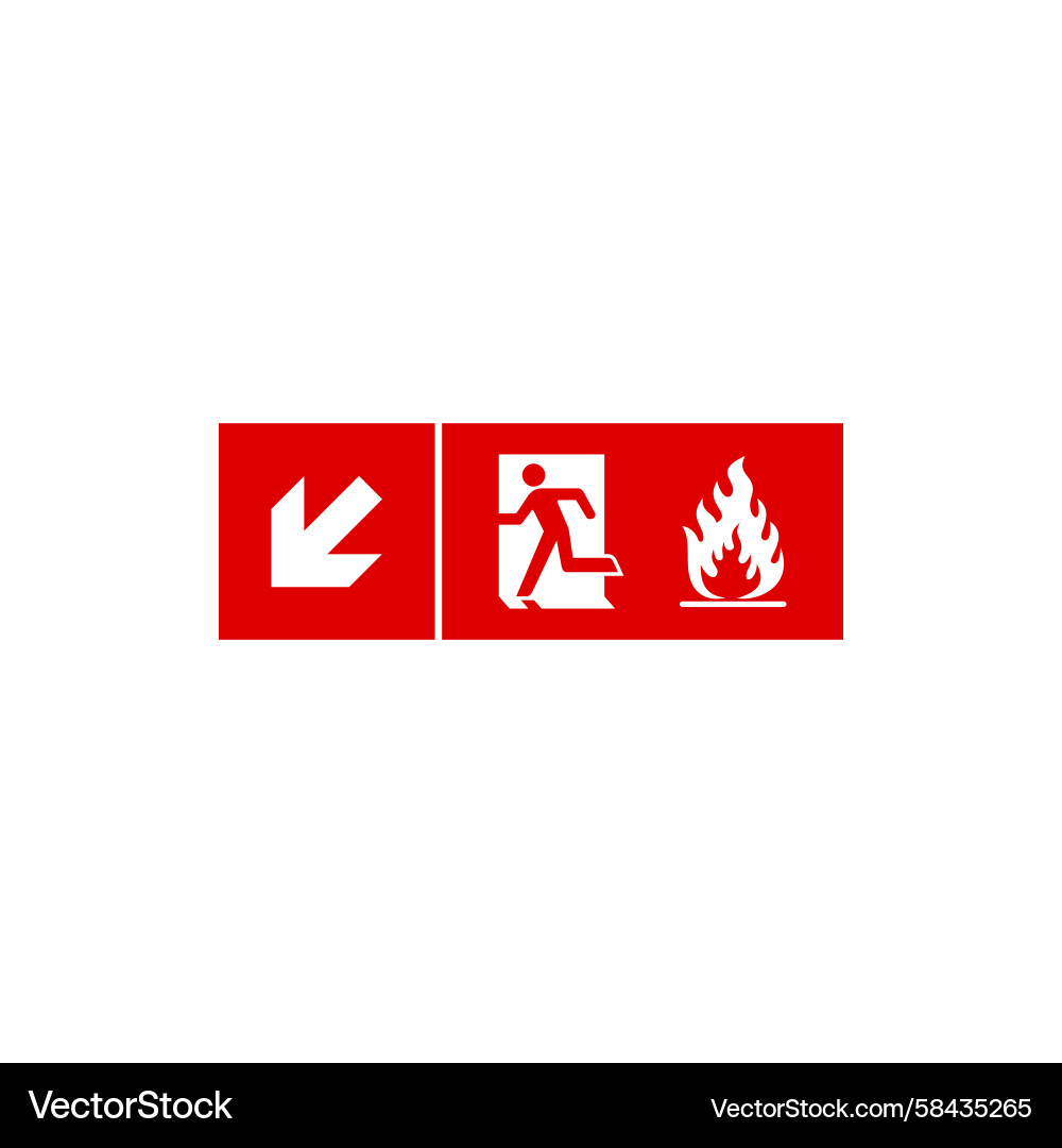 Fire Exit Assembly Point Icon Vector Image