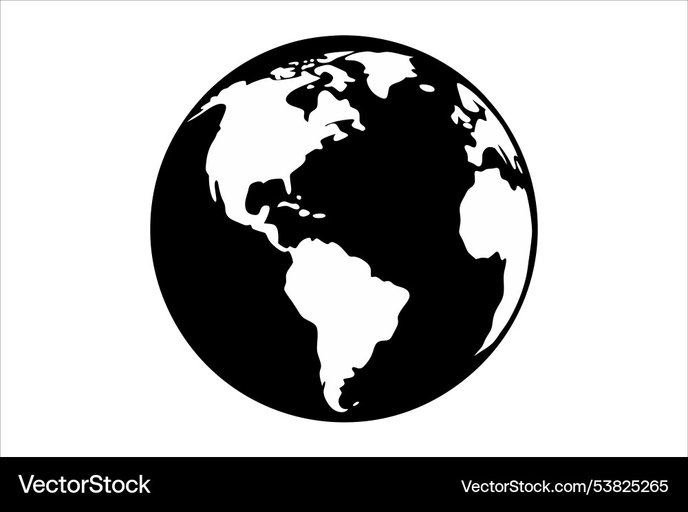 Flat design earth globe icon Royalty Free Vector Image
