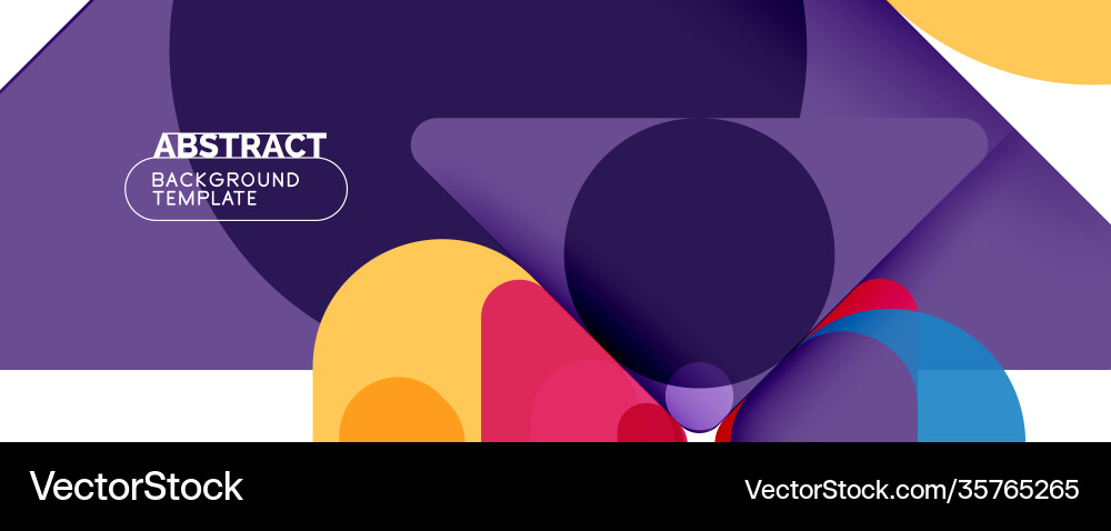Flat geometric round shapes and dynamic lines Vector Image