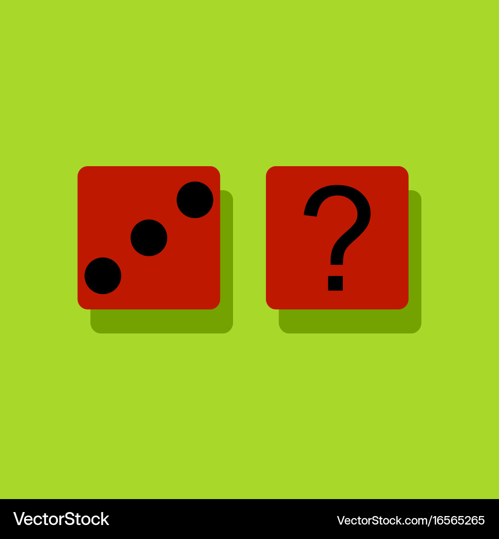 Flat icon design collection dice and question Vector Image