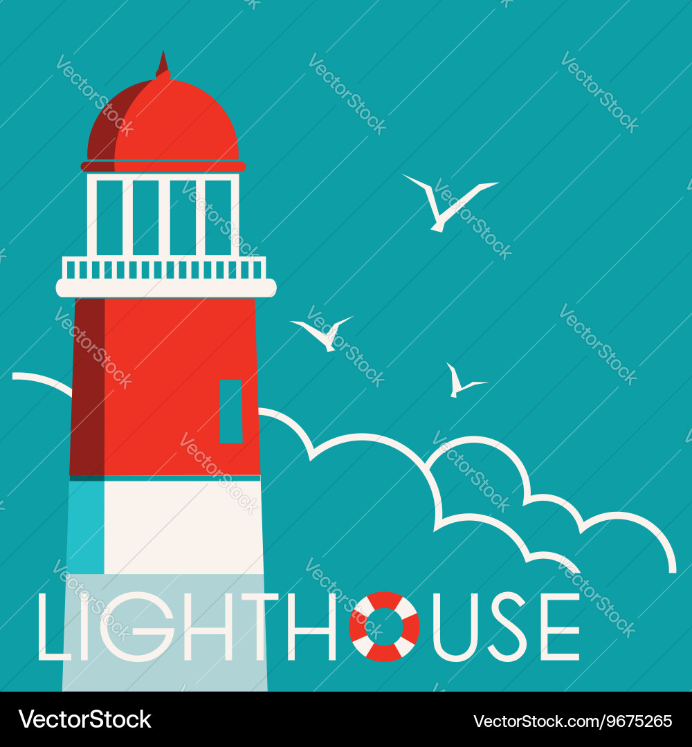 Lighthouse background with text vector image